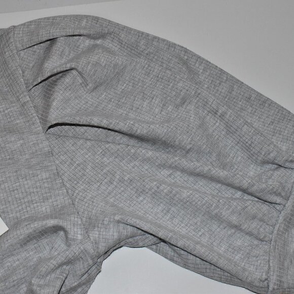 7 For All Mankind Pleated Puff Shoulder Power Rib Tee Top Heather Grey S… - Picture 6 of 14